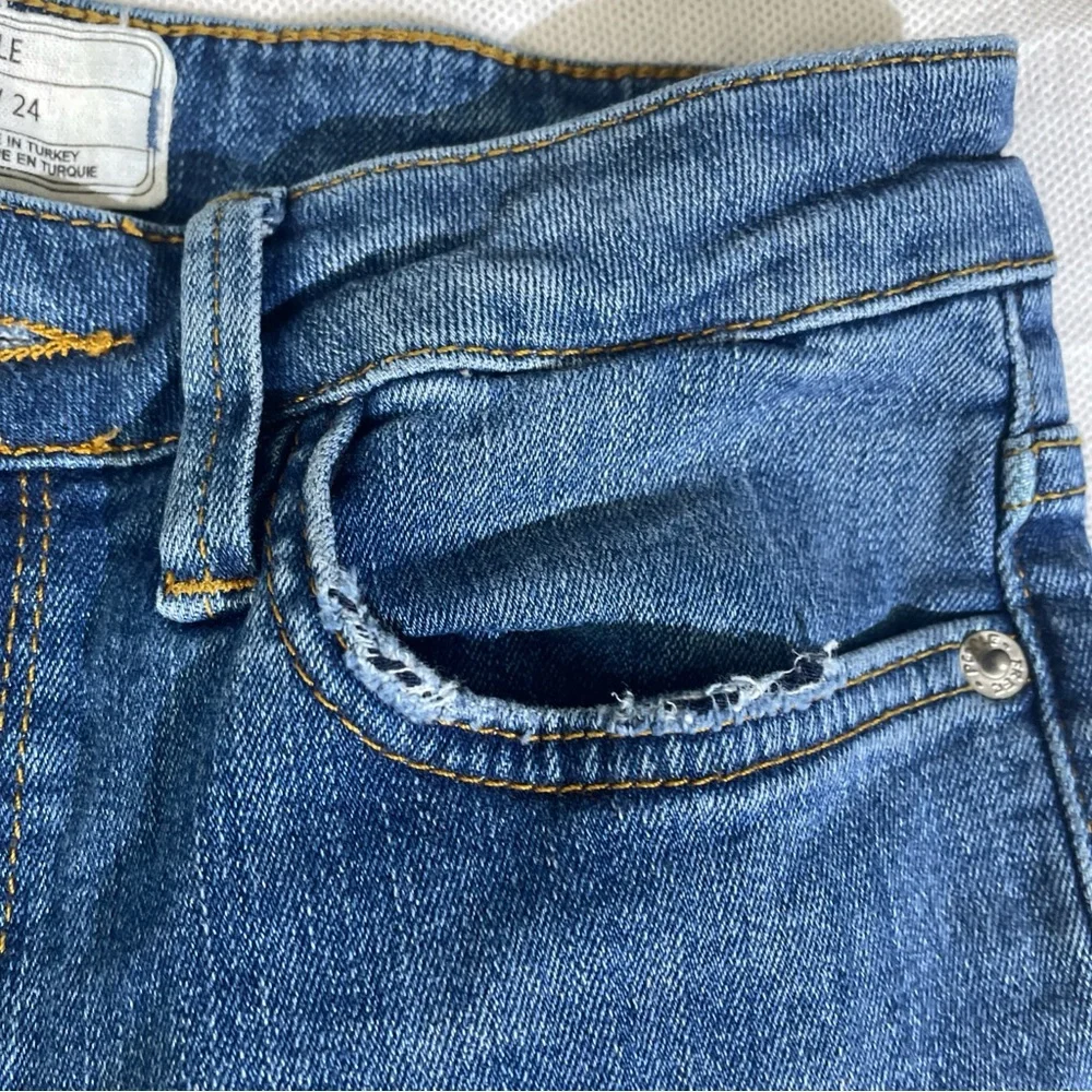 FP Free People Skinny Jeans Women's Size W24 Blue Mid Rise Medium Wash 5-Pocket - Picture 8 of 14